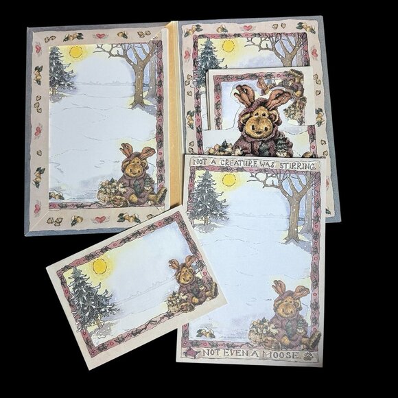 Vintage Boyds Bears Stationary folder 15 Moose Notes w/ 10 Envelopes - Picture 7 of 9